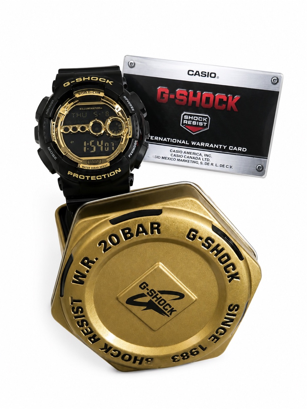 Casio G-Shock GD-100GB Black & Gold Digital Sport Watch NIB
